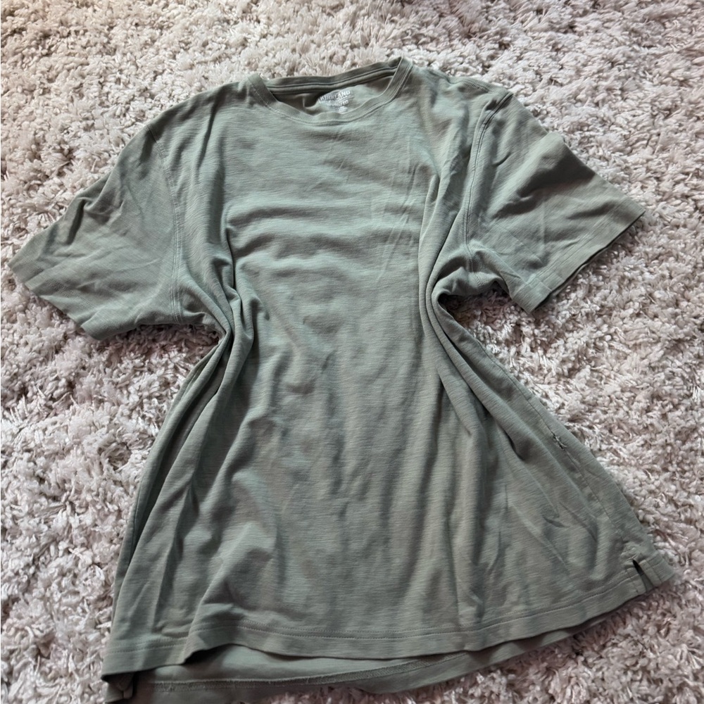 Kirkland Khaki green oversized baggy short sleeve shirt